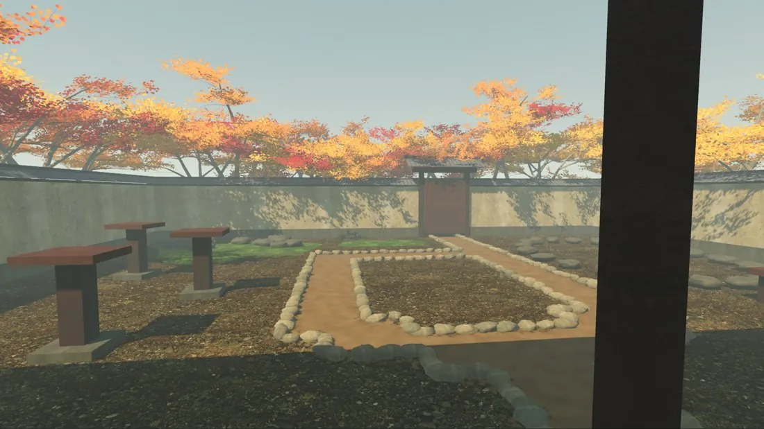 The garden seen from the old veranda.