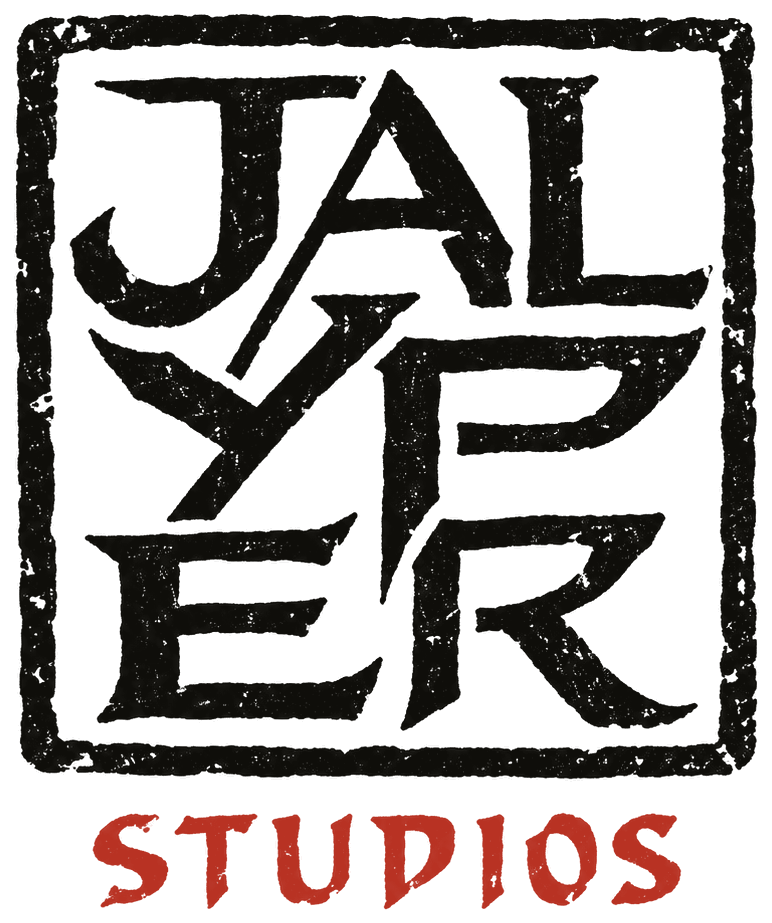 Jalyper Studios stamp, ink on paper